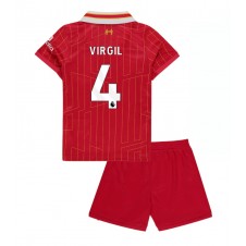 Liverpool Virgil van Dijk #4 Hemmaställ Barn 2024-25 Korta ärmar (+ Korta byxor)